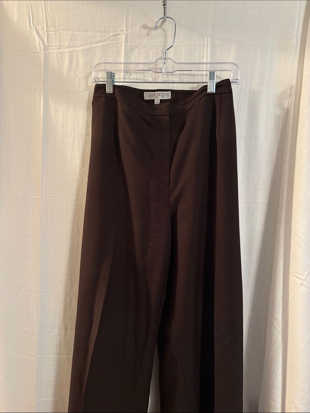 Kasper Brown Wide-Leg Dress Pants